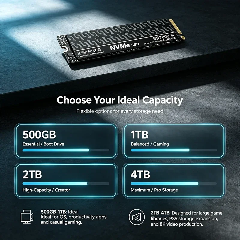 MI7000N 500GB 1TB 2TB 4TB M.2  - M.2 Nvme 4Tb Pcie 4.0 Ssd reseña y precio