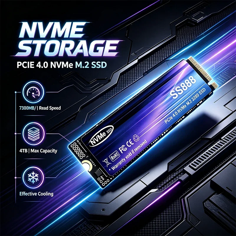 Nuevo disco duro SSD M.2 SS888 - M.2 Nvme 4Tb Pcie 4.0 Ssd reseña y precio